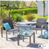 Salon de jardin duo ELYN Bleu canard & Graphite – Hespéride